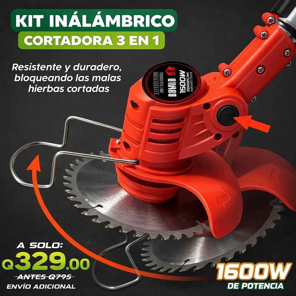 Desbrozadora eléctrica 3 en 1 + 2 baterías de regalo y envío gratis (SOLO HOY!!!)