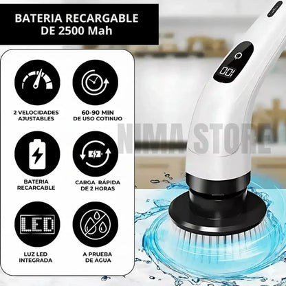 Cepillo Electrico Giratorio De Limpieza Tornado 9 en 1