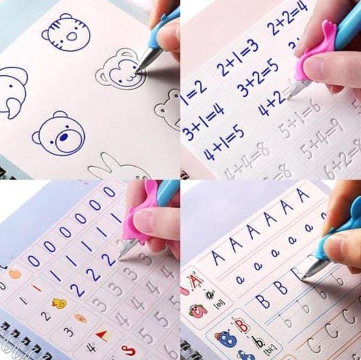 Super Kit de 4 Libros de Caligrafia Reutilizables con Tinta Mágica™ - Educacion