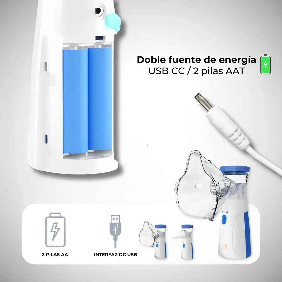 Nebulizador Portátil Ultra Silencioso + 3 Mascarillas de Regalo y Envío Gratís!