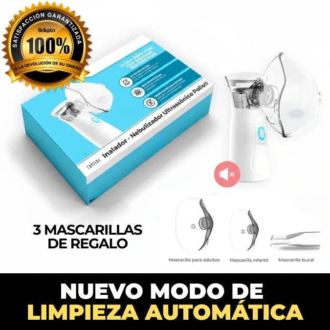 Nebulizador Portátil Ultra Silencioso + 3 Mascarillas de Regalo y Envío Gratís!