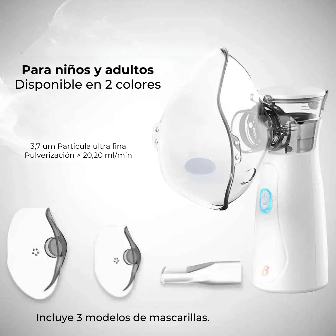Nebulizador Portátil Ultra Silencioso + 3 Mascarillas de Regalo y Envío Gratís!