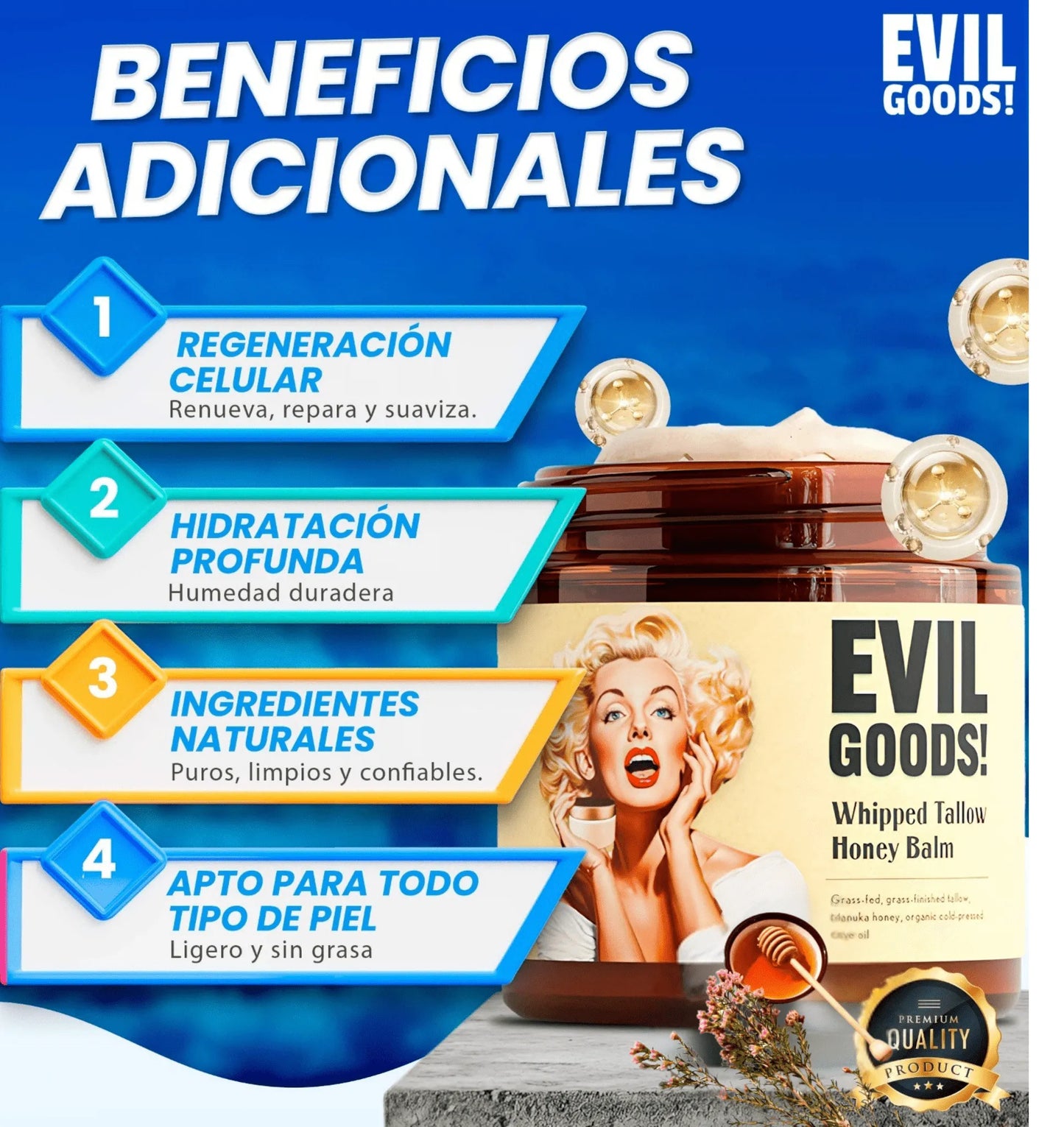 Bálsamo de Sebo de Res Para Reparación de Barrera y Piel Seca/Sensible