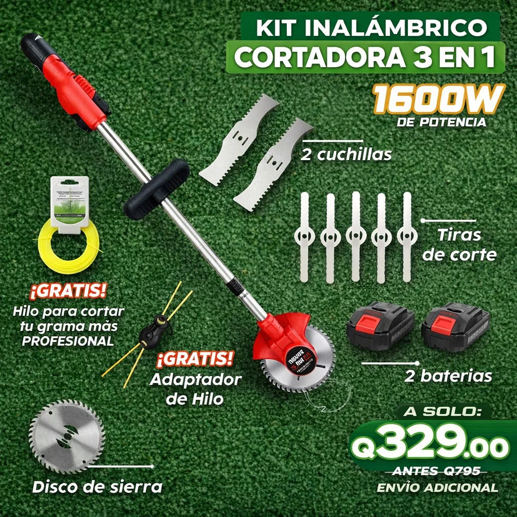 Desbrozadora eléctrica 3 en 1 + 2 baterías de regalo y envío gratis (SOLO HOY!!!)