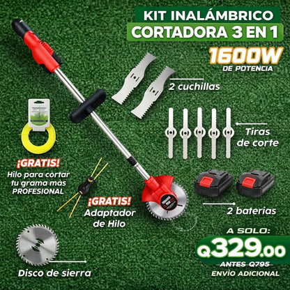Desbrozadora eléctrica 3 en 1 + 2 baterías de regalo y envío gratis (SOLO HOY!!!)