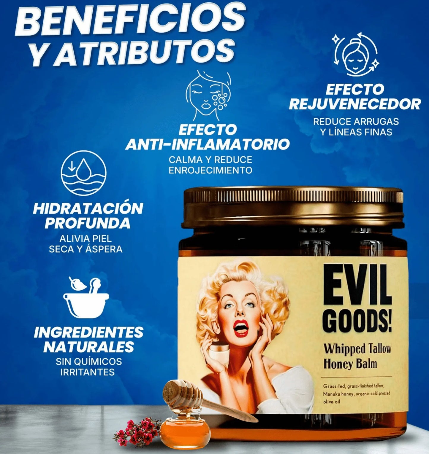 Bálsamo de Sebo de Res Para Reparación de Barrera y Piel Seca/Sensible