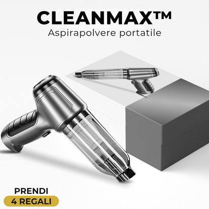 ASPIRAPOLVERE CLEANMAX™ + 4 ACCESSORI ESCLUSIVI - (OMAGGIO ESCLUSIVO + SPEDIZIONE GRATUITA FINO ALLE 23:59)